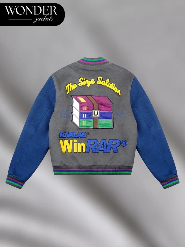 Tern x Winrar Varsity Grey and Blue Jacket