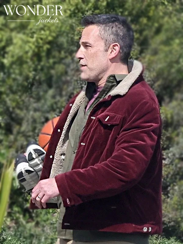 The Accountant 2 Ben Affleck Maroon Corduroy Jacket