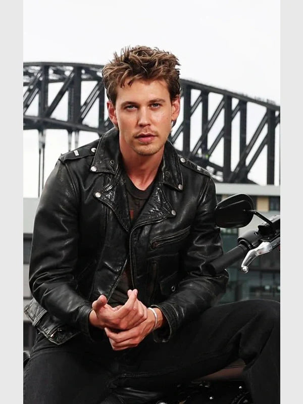 The Bikeriders Austin Butler Black Leather Jacket