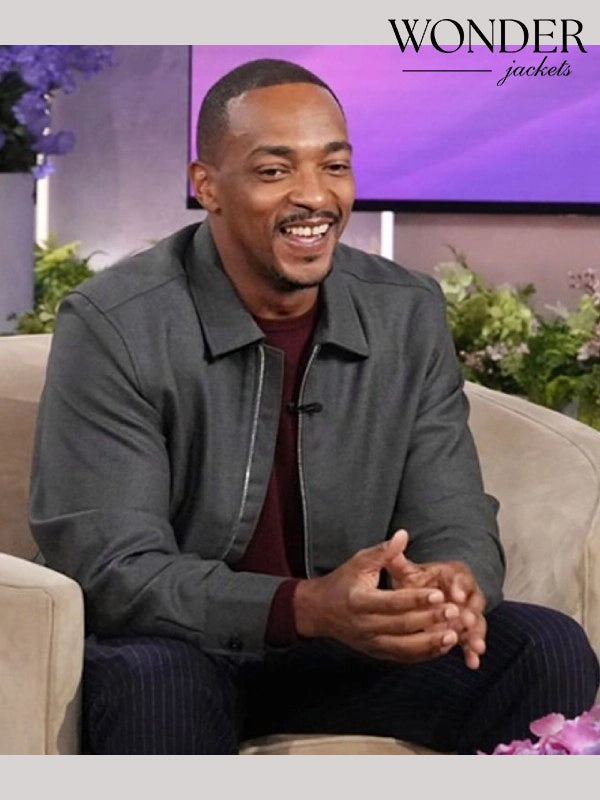 The Jennifer Hudson Show 2025 Anthony Mackie Grey Jacket