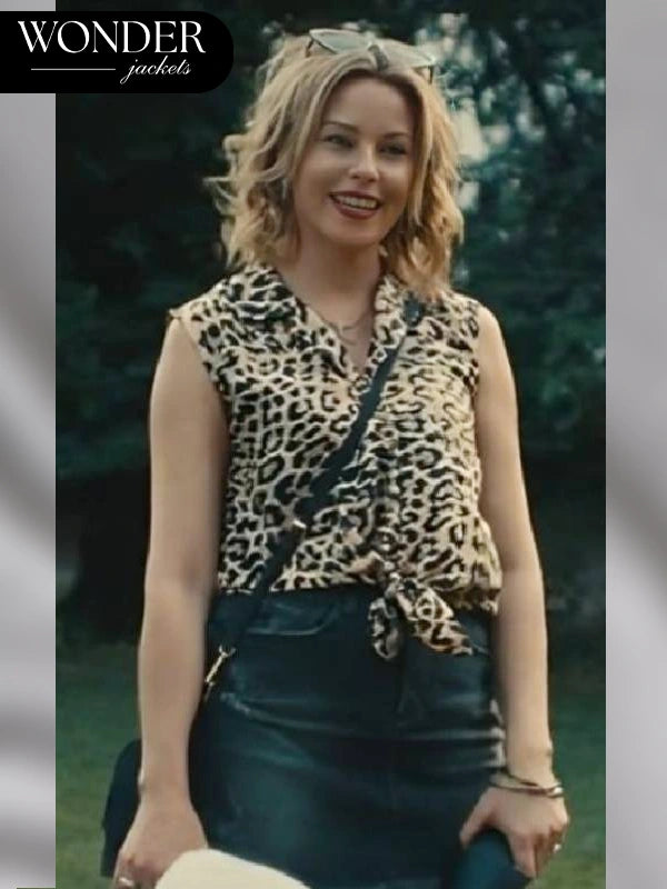 The Better Sister Elizabeth Banks Leopard Sleeveless Top