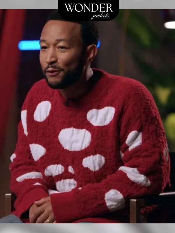 John Legend The Voice S25 Red Sweater