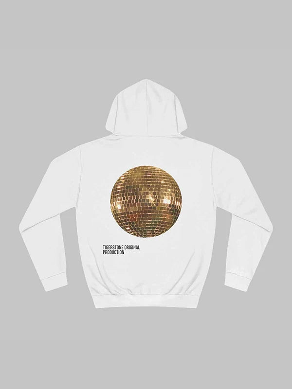 Tiger Stone Disco Ball Hoodie White