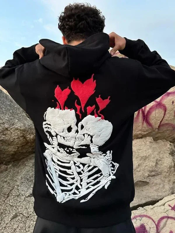 Till Death Puff Print Black Hoodie