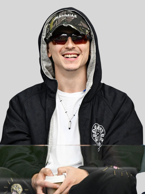 Timmothee Chalamet Chrome Hearts Hooded Jacket Black