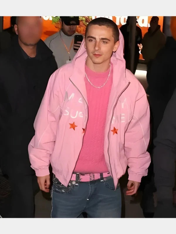 Timothee Chalamet Pink Marty Supreme Jacket