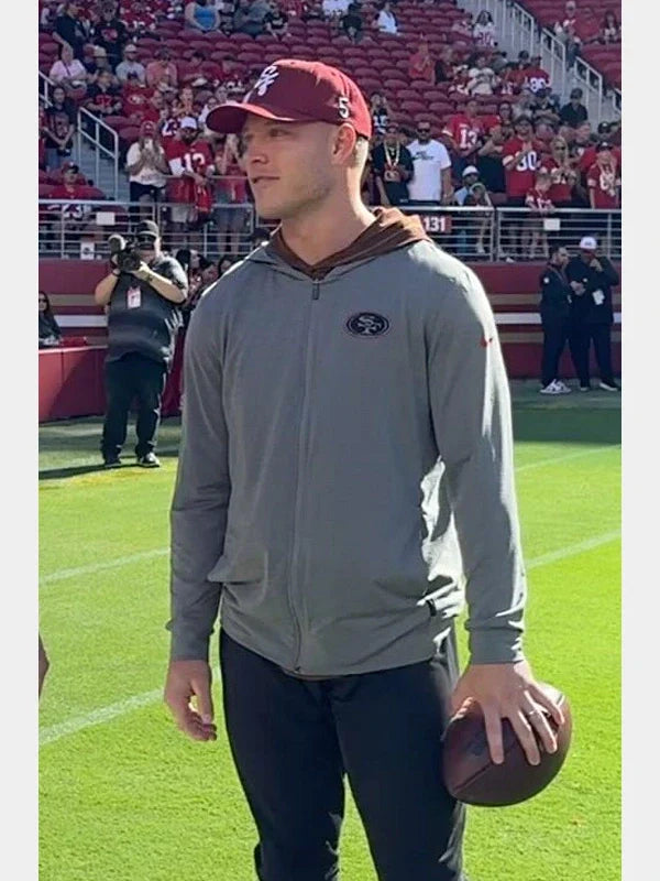 Tom Brady San Francisco 49ers Grey Sideline Full-Zip Hoodie