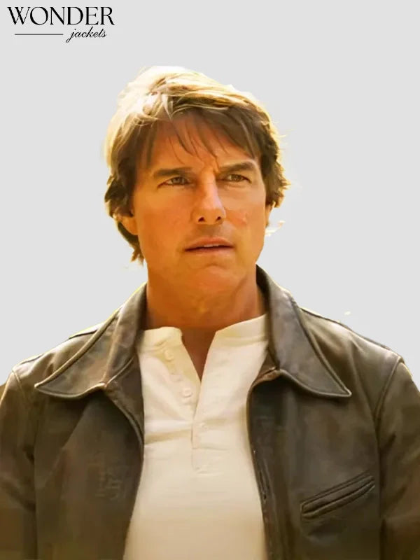 Tom Cruise Mission Impossible The Final Reckoning Brown Leather Jacket