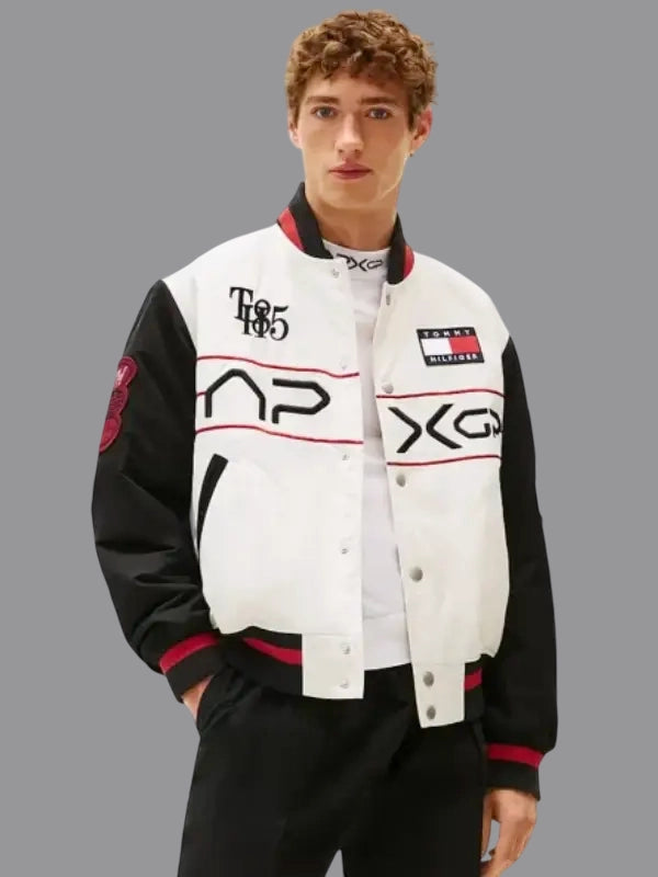 Tommy Hilfiger The APXGP Collection Satin Boxy Varsity Jacket