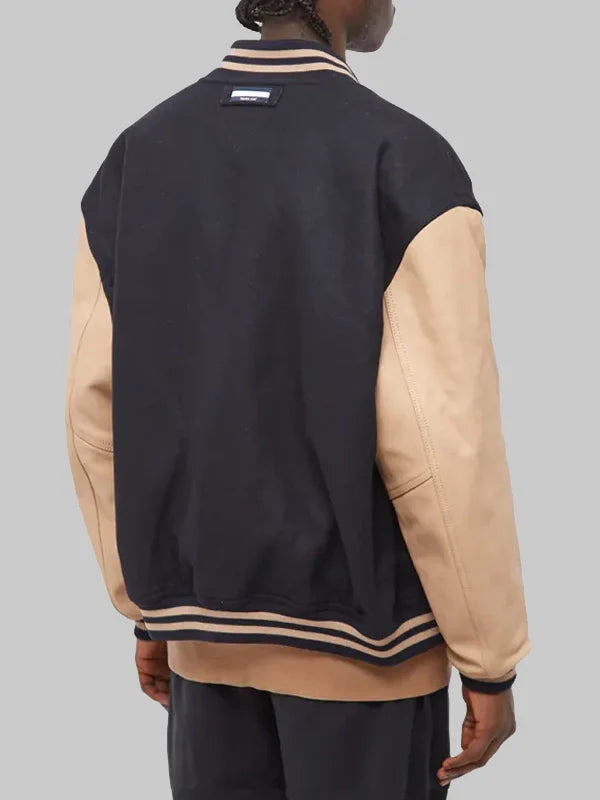 Tommy Jeans X Martine Rose Black Tan Varsity Jacket