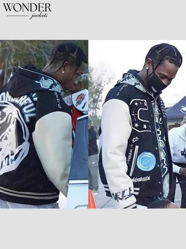 Travis Scott Cactus Jack Fragment Manifest Letterman Jacket