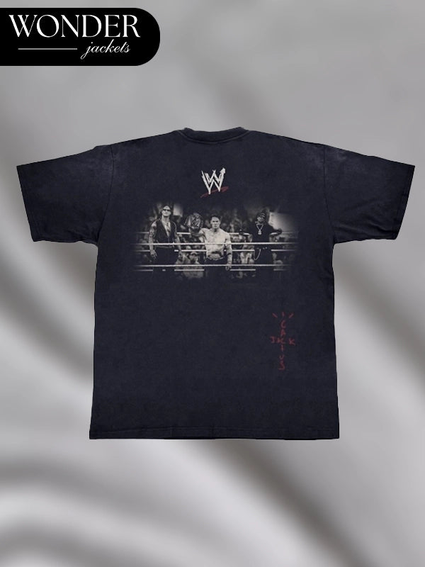 Travis Scott WWE Wrestling Is Real T-shirt Black