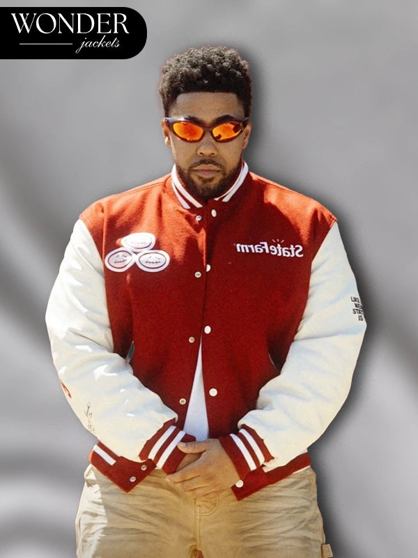 Travis Scott Cactus Jack x State Farm Maroon White Jacket