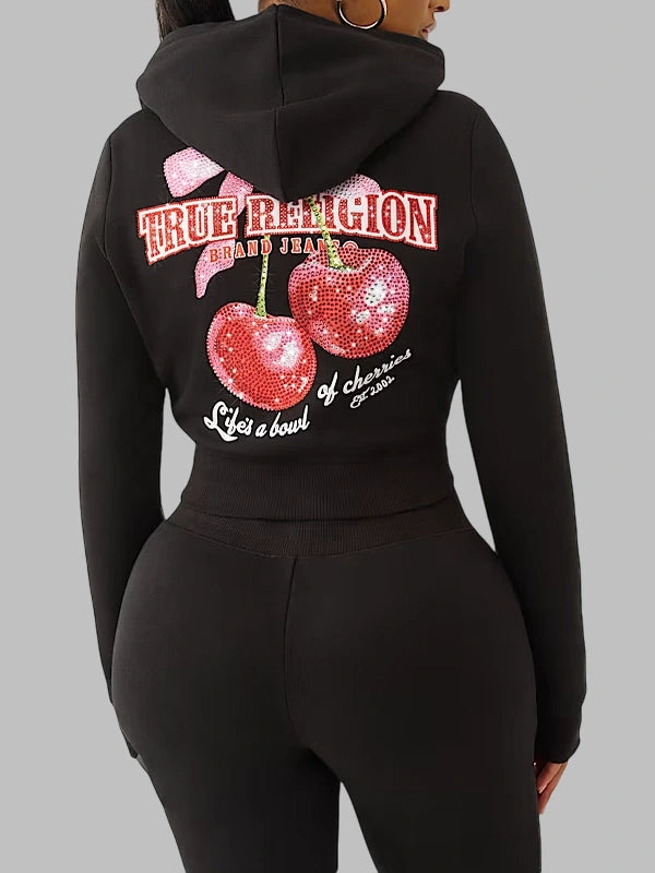 True Religion Cherry Hoodie Black