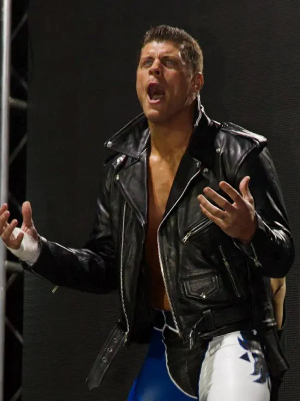 US Flag Cody Rhodes Leather Jacket