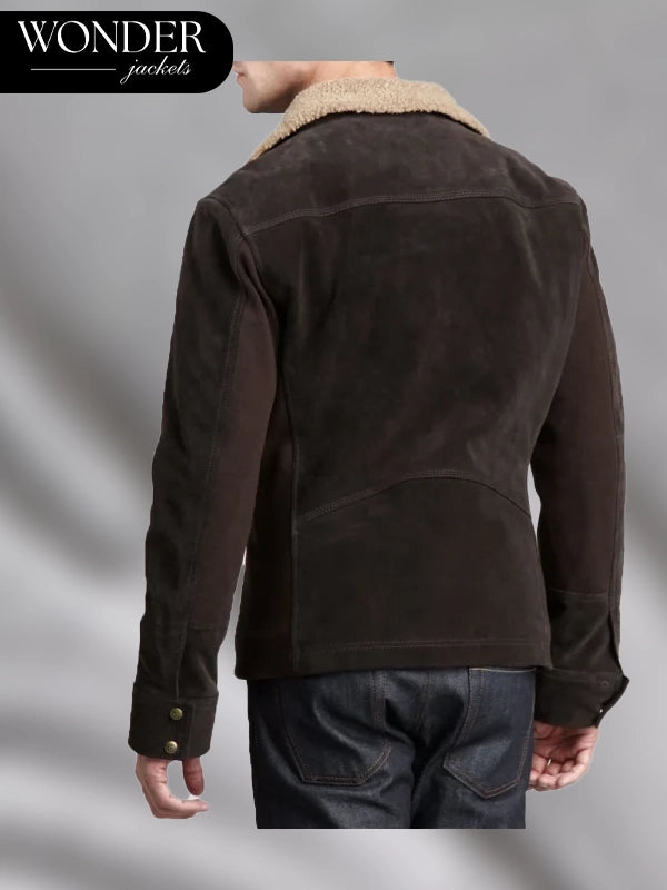 Ugg Belfast Suede Bomber Jacket Brown