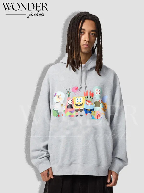 Uniqlo UT SpongeBob Cactus Plant Flea Market Hoodie Grey