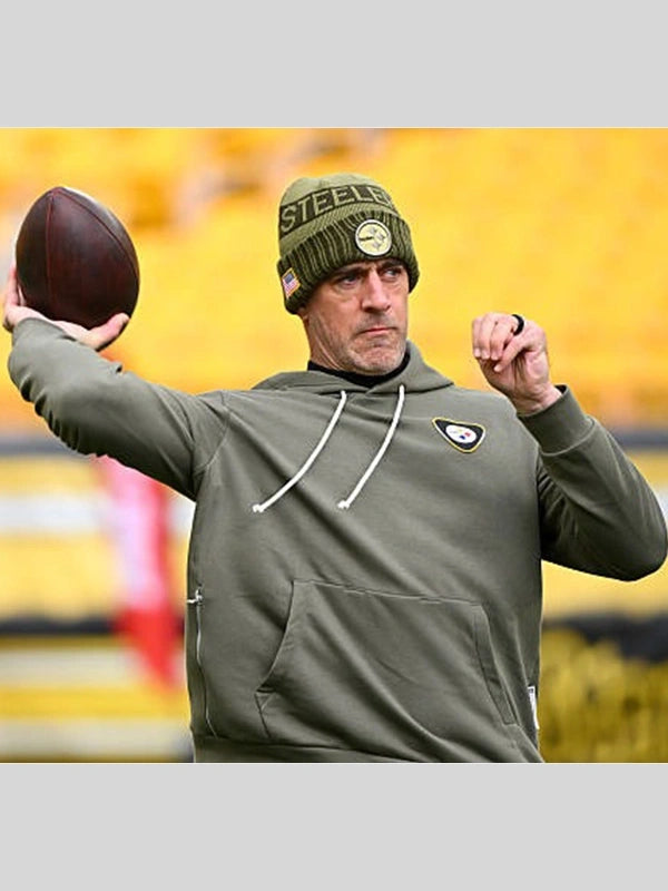 Unisex Fleece Aaron Rodgers Steelers Salute to Service Pullover Hoodie