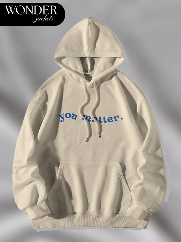 Unisex You Matter Pullover White Fleece Hoodie