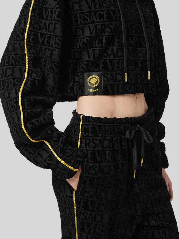 Versace I ♡ Baroque Crop Black Hoodie
