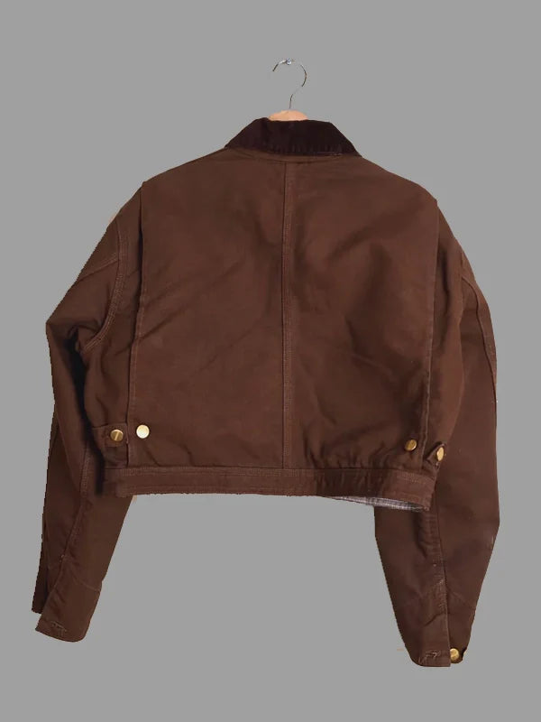 Vintage Carhartt X NY Yankees Crop Chocolate Brown Jacket