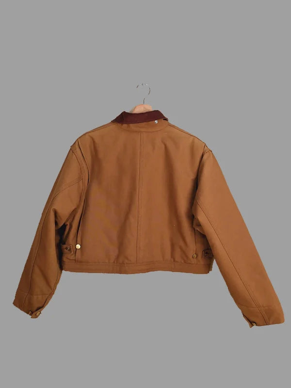 Vintage Carhartt X NY Yankees Crop Jacket Tan Brown