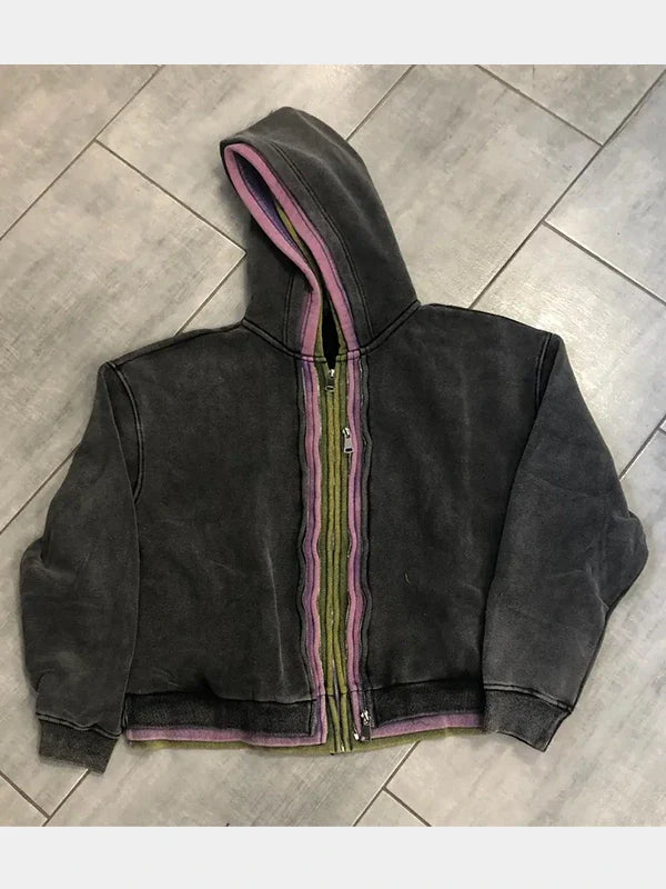 Vintage GV Gallery x Raspberry Hills 3 Zip Spliced Hoodie