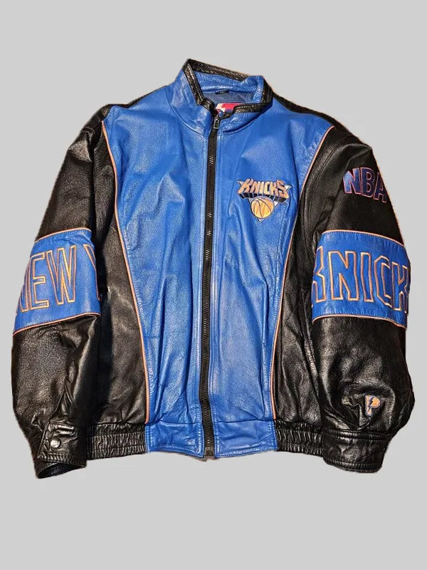 VintageNewYorkKnicksProPlayerNBABasketballLeatherSportsJacket