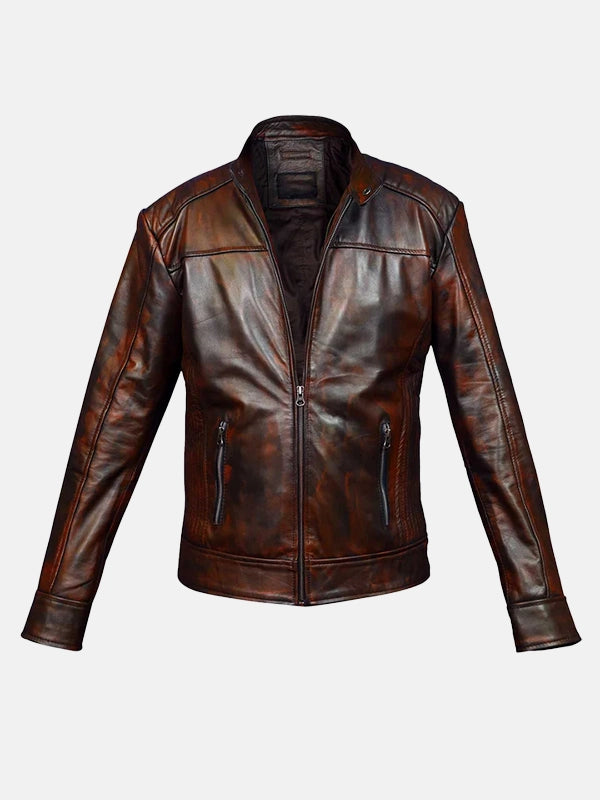 Vintage Leather Waxed Jacket 