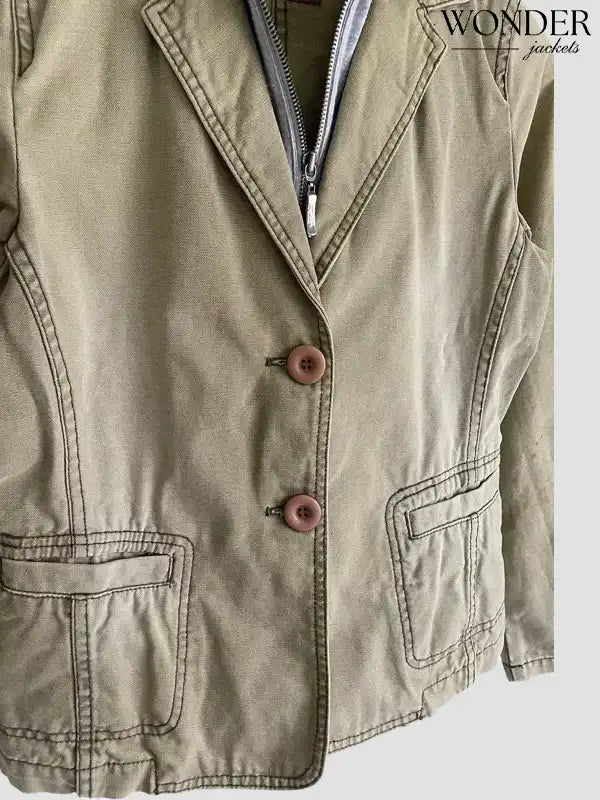 Von Dutch Grey High Neck Brown Blazer