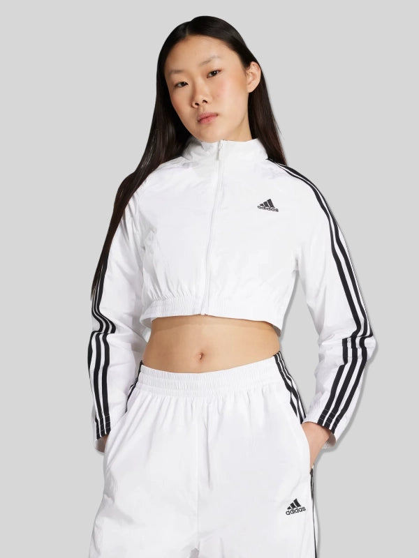 White Adidas Teamgeist Adicolor Cropped Track Jacket