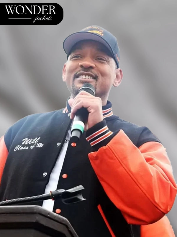 Will Smith Way Philadelphia Black Orange Varsity Jacket