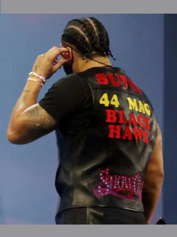 Wireless Festival 2025 Drake Black Leather Vest