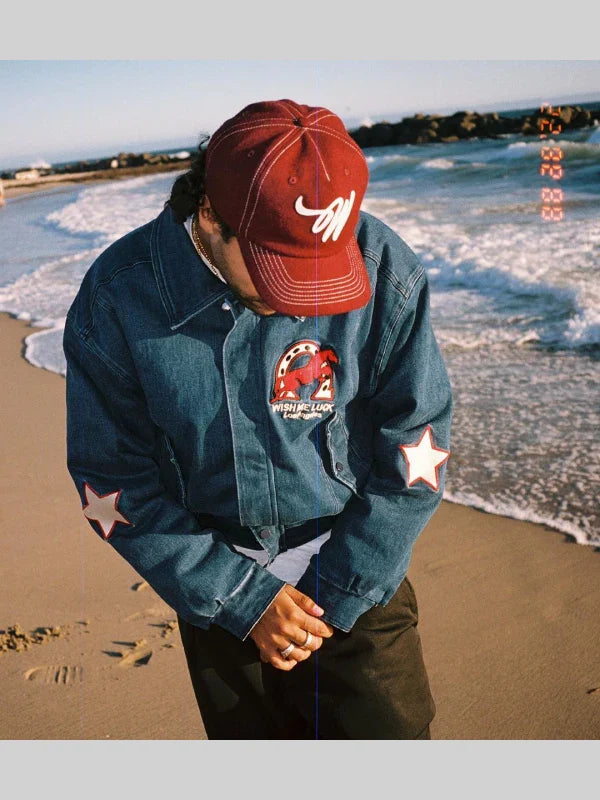 Wish Me Luck Blue Denim Jacket