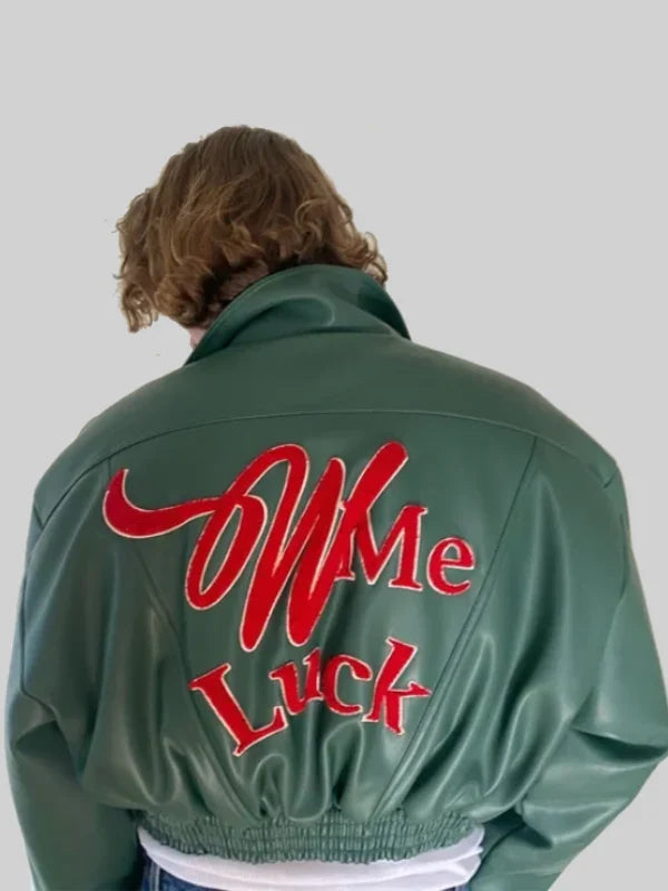 Wish Me Luck Unisex Green League Bomber Jacket