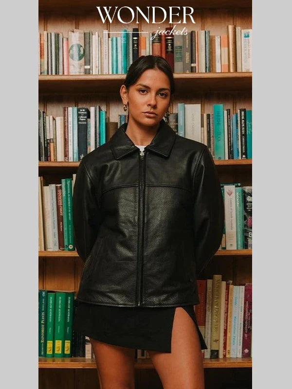 Women Mutimer Leather Jacket Front