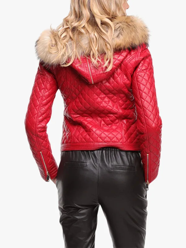 Women's Lamb Latest Guignard Red Jacket