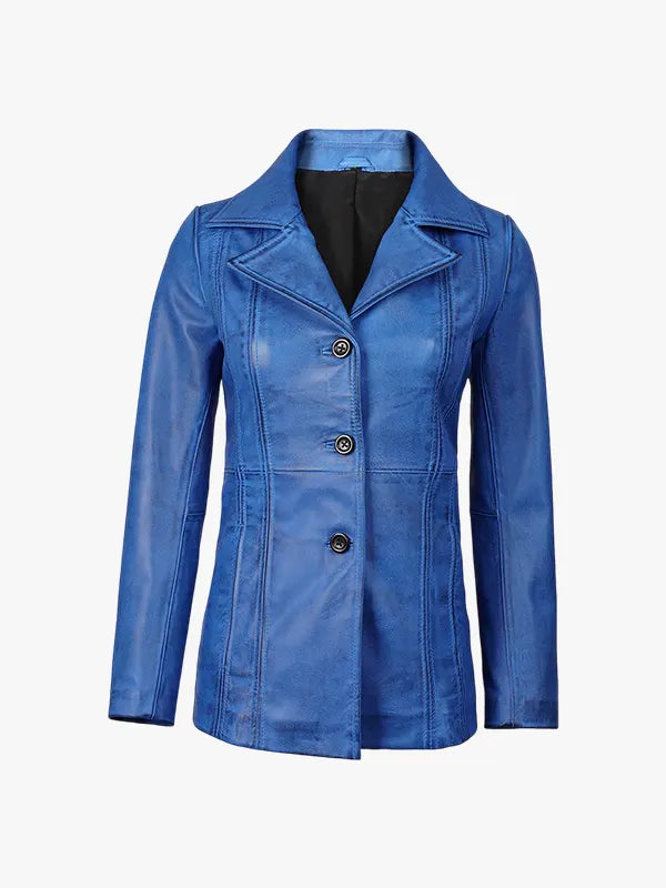 Women’s Waxed Leather Shirt Collar Coat