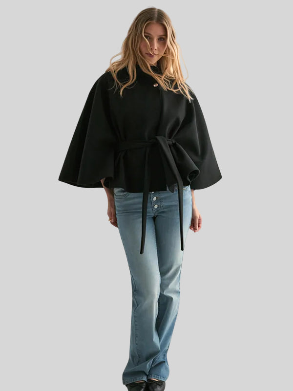 Womens Nelly Fancy Poncho Coat