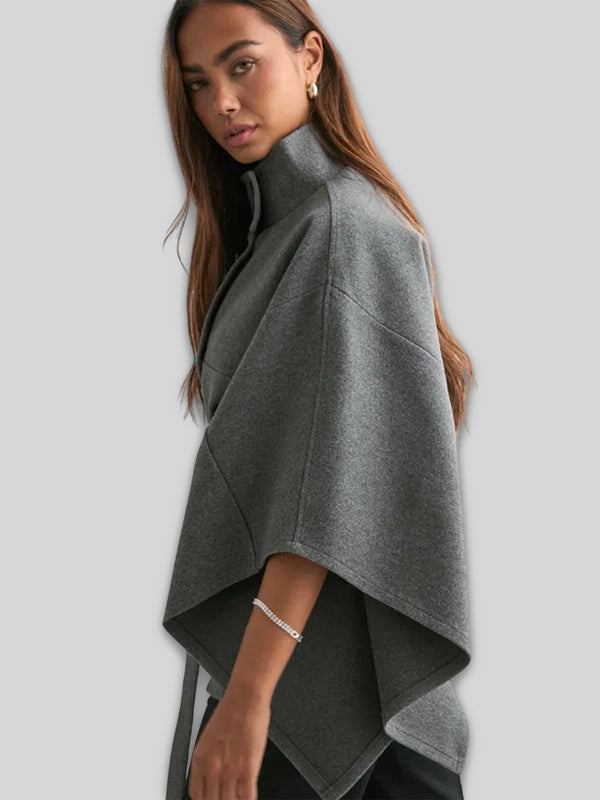 Womens Nelly Fancy Poncho Grey Jacket