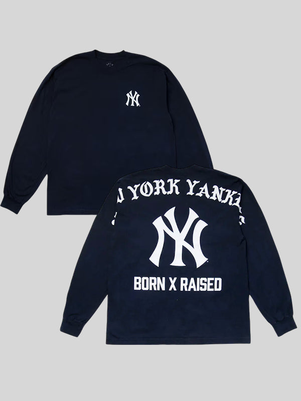 Yankees Mitchell Ness Born X Raised Navy Blue Shirt