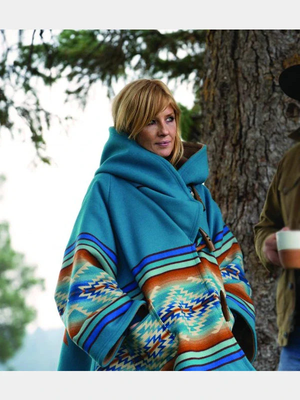 Yellowstone Beth Dutton Blue Hooded Coat