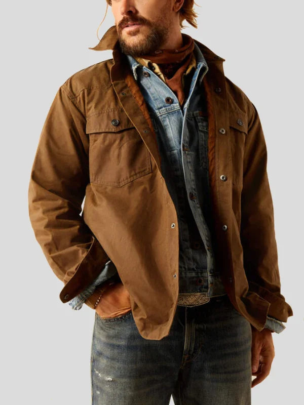 Yellowstone Herder Waxed Shirt Jacket Brown