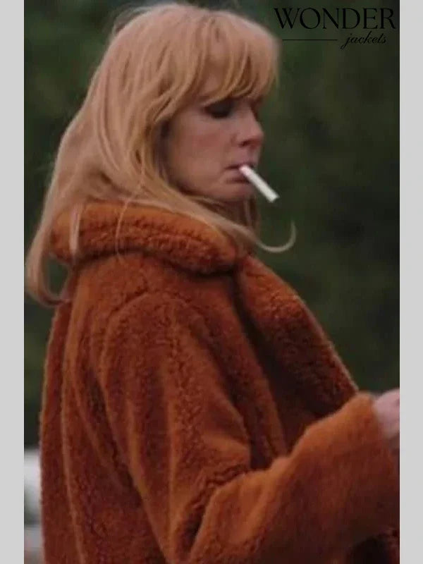 Yellowstone Kelly Reilly Orange Shearling Coat