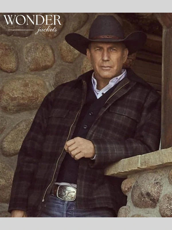 Yellowstone Kevin Costner Checked Plaid Jacket