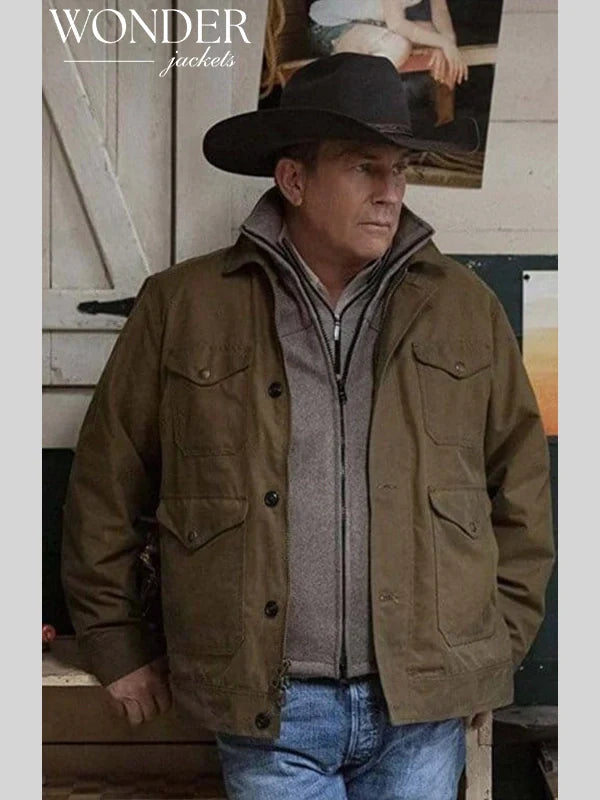 Yellowstone S02 Kevin Costner Brown Cotton Jacket