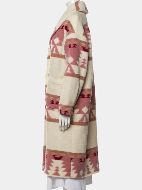 Yellowstone S05 Beth Dutton Pink Printed Coat