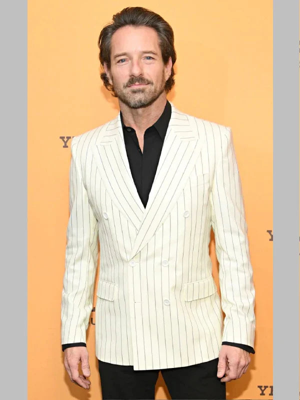 Yellowstone S05 Ian Bohen White Striped Blazer Coat