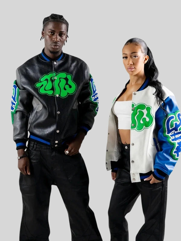 ZTTW Leather Varsity Jacket