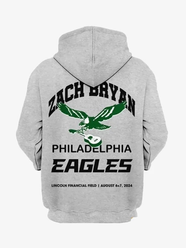 Zach Bryan Philadelphia Eagles Hoodie Grey